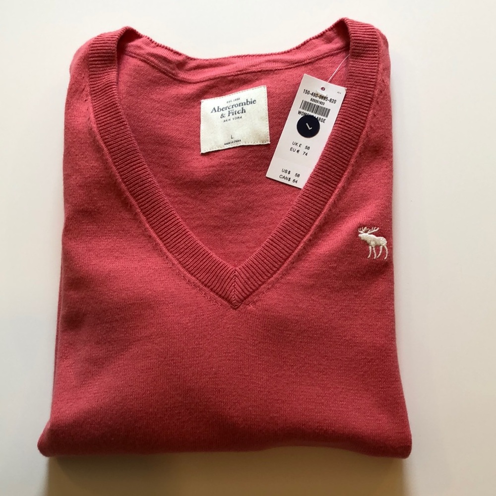 NWT Abercrombie Women’s V-neck Sweater. Sz Large